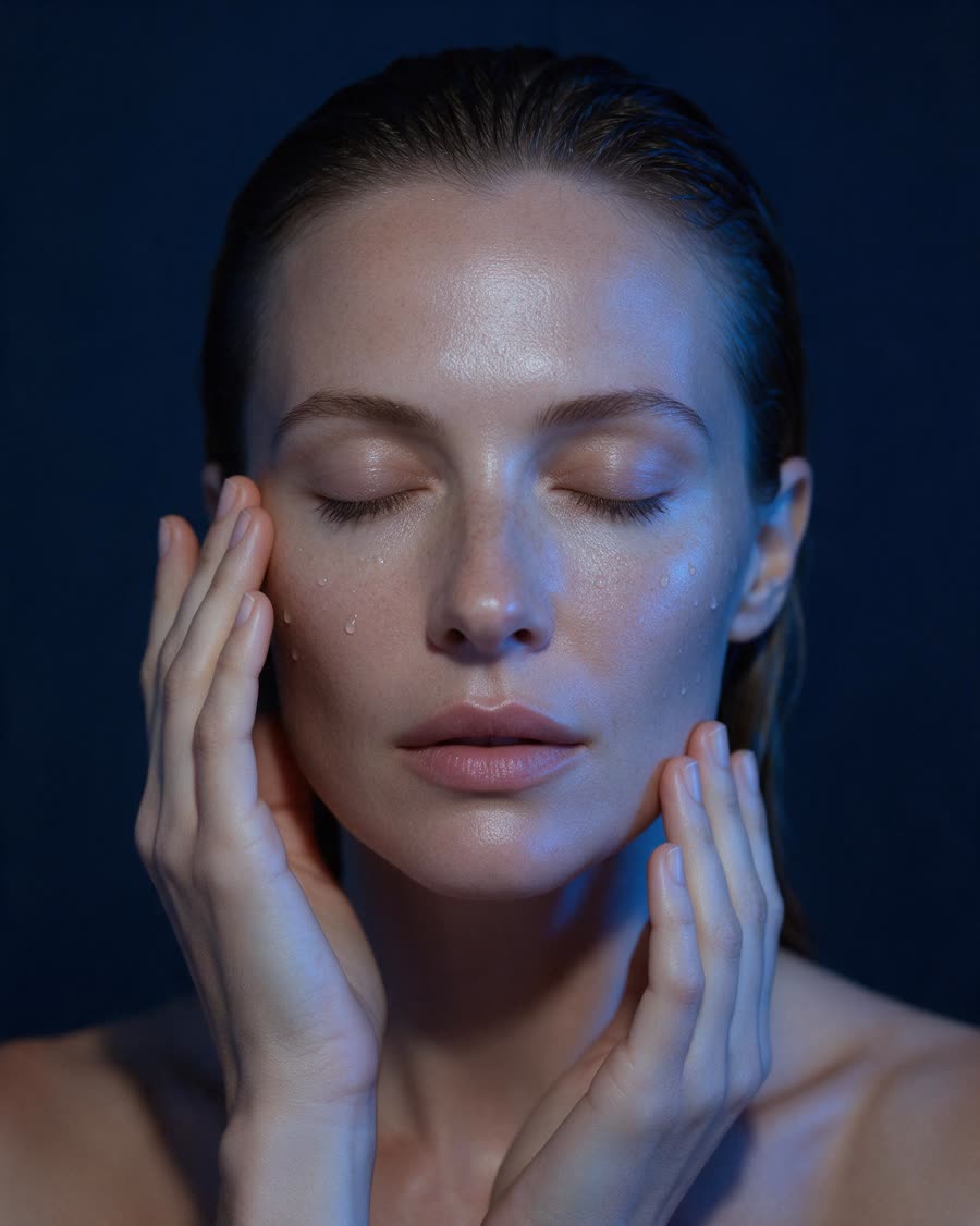 Beauty portrait with glowing skin